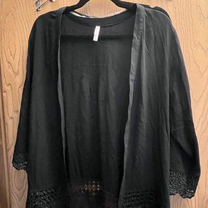 3/4" Sleeve Black Lightweight Jacket